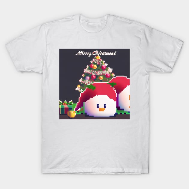 A ducks next to a christmas tree T-Shirt by Tazlo
